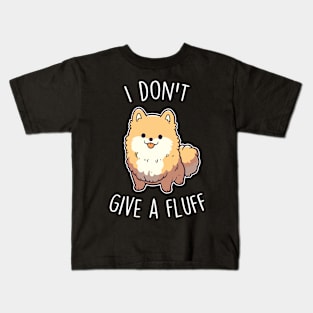 Orange Pomeranian Dog I Don't Give a Fluff Kids T-Shirt